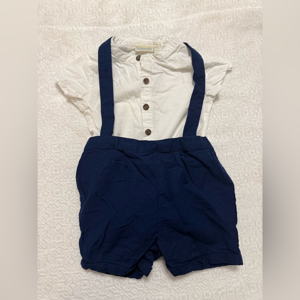 JoJo Maman Bebe Navy Suspender Shorts